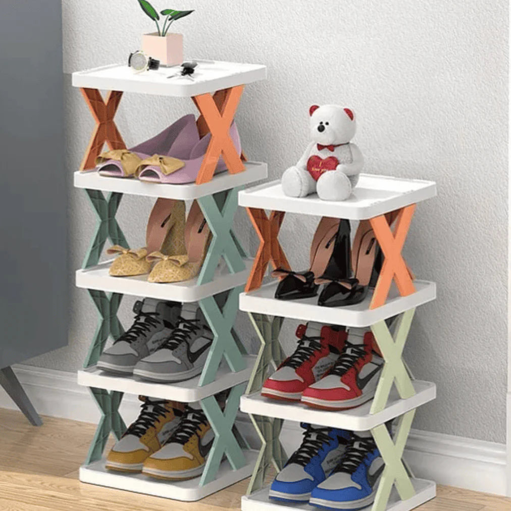 5layers stackable vertical space saving storage rack bookshelf organizer