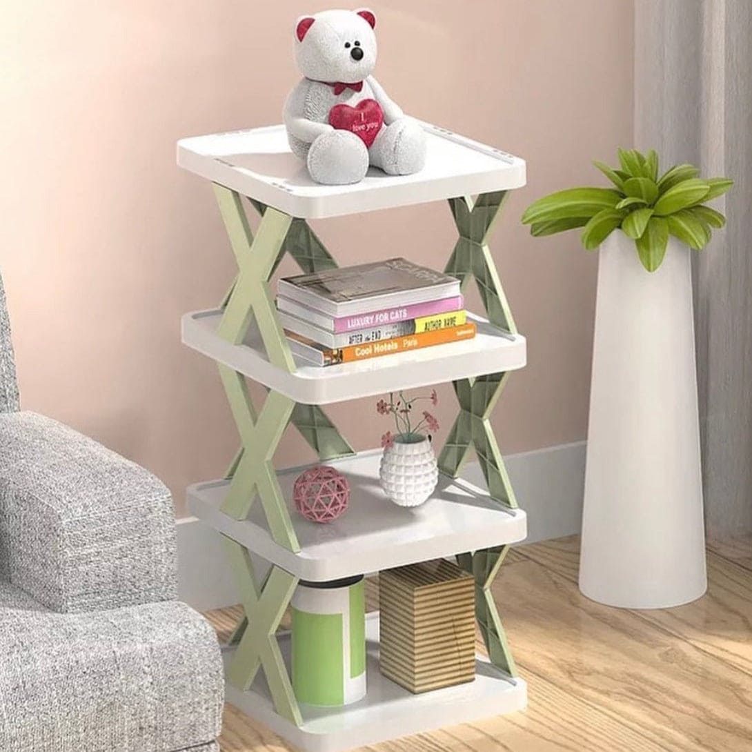 5layers stackable vertical space saving storage rack bookshelf organizer