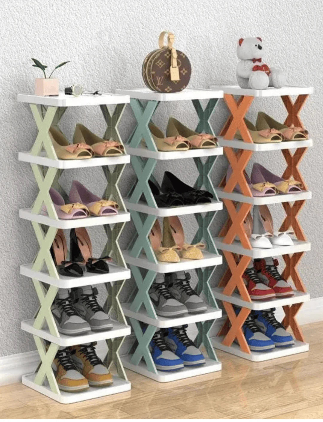 5layers stackable vertical space saving storage rack bookshelf organizer